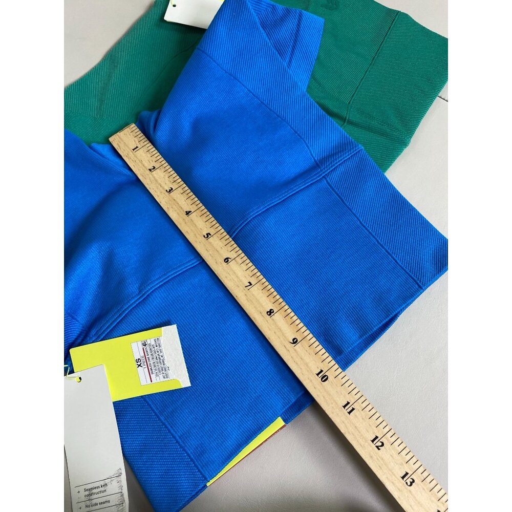 Bundle NEW All In Motion High Rise 6" Bike Shorts Green Blue size XS Pickleball - Picture 3 of 11